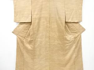 菱模様織り出し暈し一つ紋色無地着物